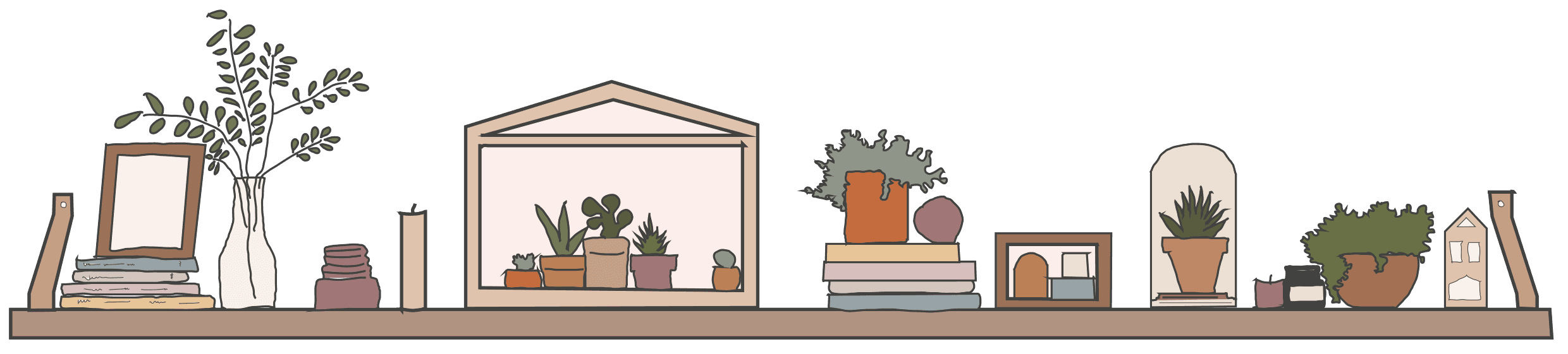 Bookcase furniture illustration