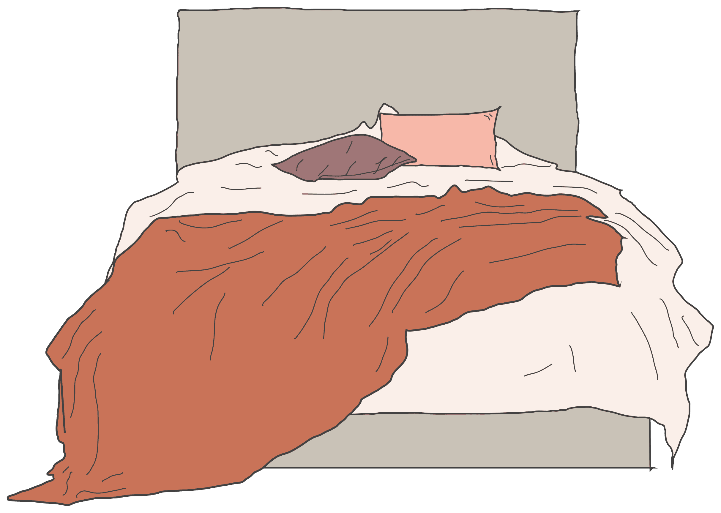 Single bed furniture illustration